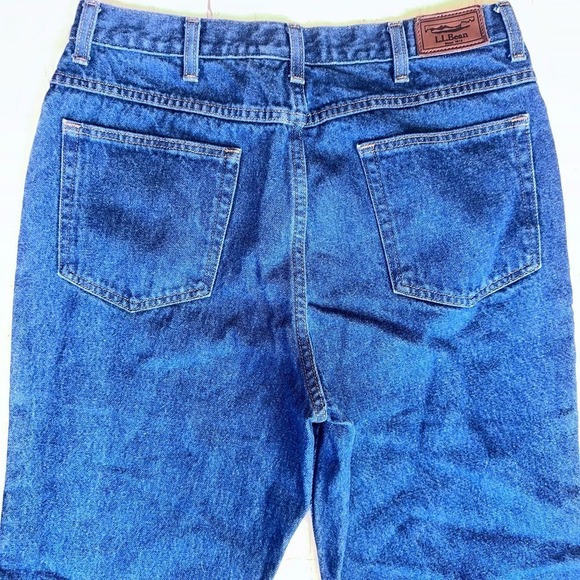 NWOT Men’s 34 x 32 LL Bean Dark Wash Classic Fit Denim Blue Jeans - Picture 4 of 7